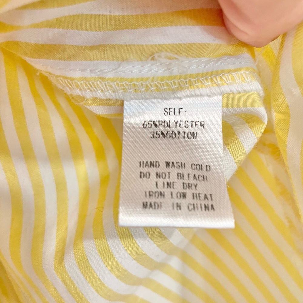 Vici Yellow and Cream Striped Women’s Shirt - Picture 4 of 4